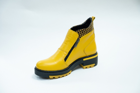 Ботинки женские Clovis желтые, 2 молнии А. 0741476