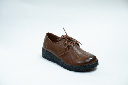 Туфли женские Кабин коричневые, шнурки А. 8810-2