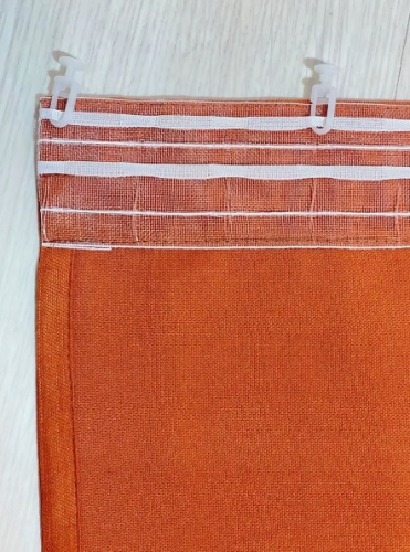 Шторы Канвас в спальню для гостиной плотные комплект Цвет: оранжевый, кирпичный