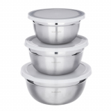 Набор посуды туристический миски с крышками нержавеющая сталь 14,16,18см 812-080